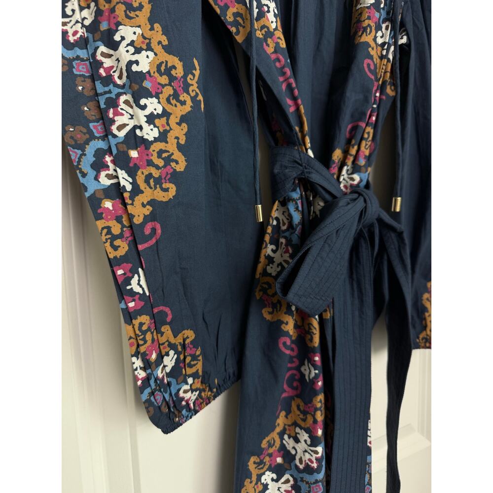 NWOT Cleobella Ivana Mini Boho Autumn Dress Organic Cotton Venezia Blue Small - Picture 5 of 9